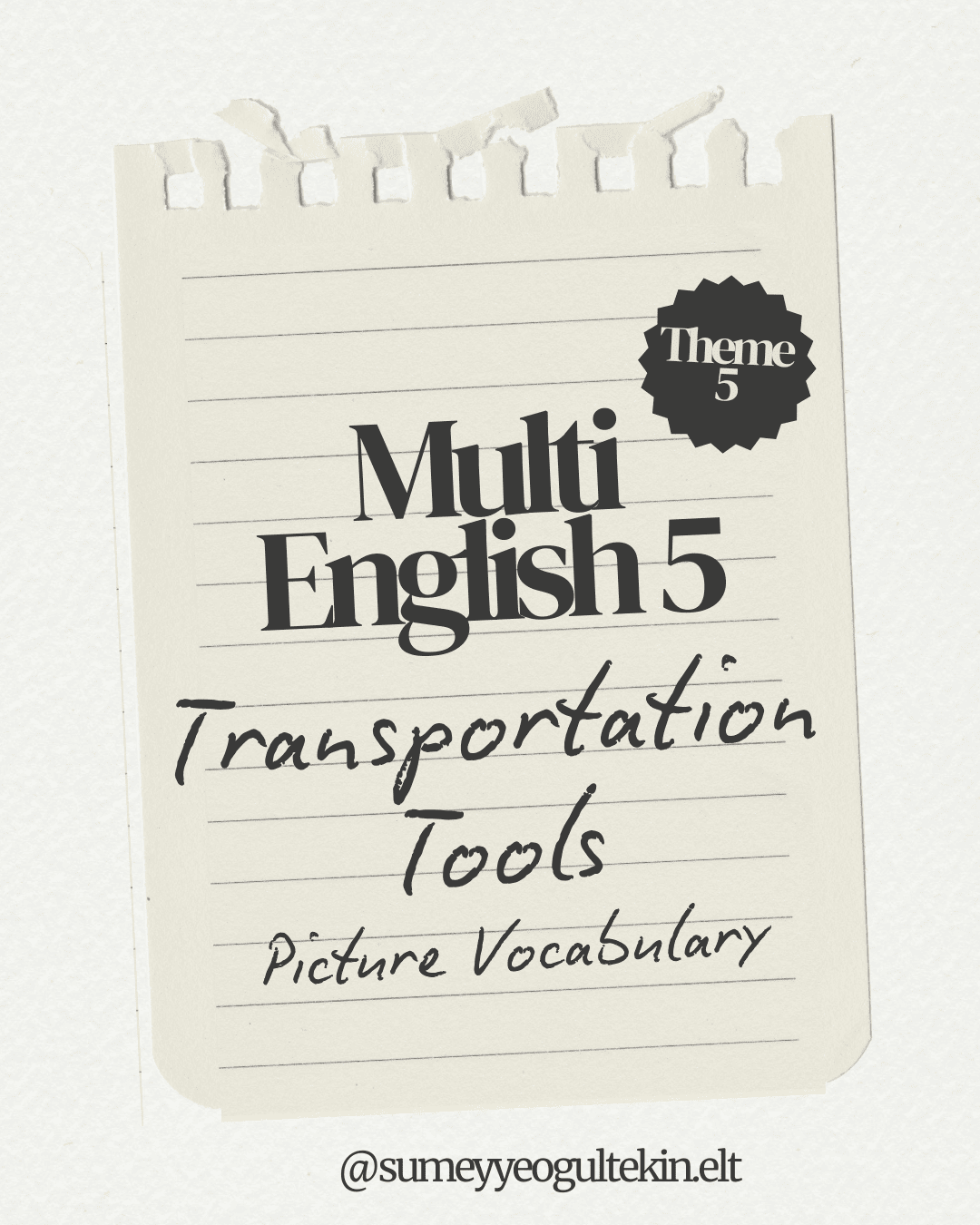 Multi English 5 - Transportation Tools (Picture Vocabulary)
